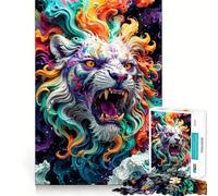 The Colorful Lion Jigsaw Puzzles for Adults 1000 Piece Memory Boost Cozy Time Pattern Assembly Santa Wish List (50x75cm)