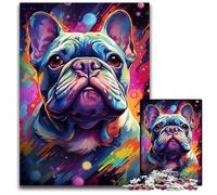 The Colorful Psychedelia of A Gentle Bulldog 1000 Piece Jigsaw Puzzles for Adults Puzzles for Adults Perfect for Christmas Halloween Easter New Year 1000 PCS(38x26cm)