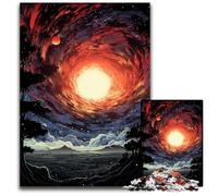 The Colorful Psychedelia of Black Hole Dawn 1000 Piece Jigsaw Paper Jigsaw Puzzles Challenging Brain Teaser for Teenagers Family Game Night Fun 1000 PCS(38x26cm)