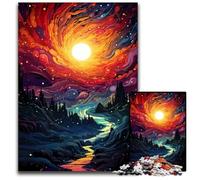 The Colorful Psychedelia of Black Hole Dawn 1000 Piece Jigsaw Puzzle Paper Jigsaw Puzzles for Adults for Travel Lovers & Couples Challenging Toy 1000 PCS(38x26cm)