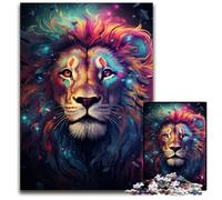 The Colorful Psychedelia of Cosmic Lion Jigsaw Puzzles for Adults 1000 Piece Paper Jigsaw Puzzles for Adults for Home Decor Brain Training 1000 PCS(38x26cm)