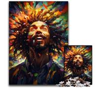 The Colorful Psychedelia of Cosmic Rastafari 1000 Piece Jigsaw Wooden Jigsaw Puzzles for Adults Home Activity for Holidays Birthdays And Family Game Nights 1000 PCS(75x50cm)
