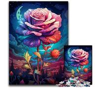 The Colorful Psychedelia of Cosmic Roses 1000 Piece Jigsaw Puzzles for Adults Puzzles for Adults Perfect for Christmas Halloween Easter New Year 1000 PCS(38x26cm)