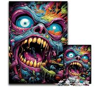 The Colorful Psychedelia of Dr. Monster 1000Pc Adults Jigsaw Puzzle Paper Jigsaw Family Activity Brain Teaser Home Decor 1000 PCS(38x26cm)