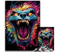 The Colorful Psychedelia of Dr. Monster Jigsaw Puzzle 1000 Pieces Paper Jigsaw Puzzles Brain-Challenging DIY Decorative Game Family Interactive Toy 1000 PCS(38x26cm)