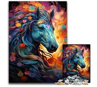 The Colorful Psychedelia of Galaxy Horse 1000 Piece Jigsaw Puzzle Wooden Jigsaw Puzzles for Home Decor Ideal Christmas & New Year Gift for Teenagers 1000 PCS(75x50cm)