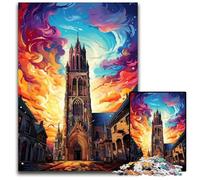 The Colorful Psychedelia of Ghent’s Bell Tower 1000 Piece Jigsaw Puzzle Wooden Jigsaw Puzzles for Adults Brain-Challenging DIY Decorative Game Family Interactive Toy 1000 PCS(75x50cm)