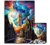 The Colorful Psychedelia of Ghent’s Bell Tower 1000Pc Adults Jigsaw Puzzle Wooden Jigsaw Family Activity Brain Teaser Home Decor 1000 PCS(75x50cm)