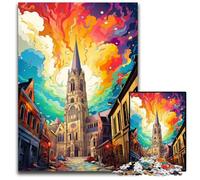 The Colorful Psychedelia of Ghent’s Bell Tower Jigsaw Puzzles 1000 Pieces for Adults Puzzles for Adults Challenging Brain Teaser Family Activity Home Decor 1000 PCS(38x26cm)