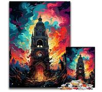 The Colorful Psychedelia of Ghent’s Bell Tower Jigsaw Puzzles for Adults 1000 Piece Impossible Jigsaw Puzzles for Adults Adult Game Gift Family Interactive Game Brain Challenge Gift 1000 PCS(75x50cm)