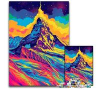 The Colorful Psychedelia of Mont Blanc 1000 Pieces Puzzles for Adults Paper Jigsaw Puzzles for Adults Family Activity DIY Home Decor 1000 PCS(38x26cm)
