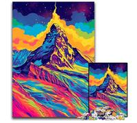 The Colorful Psychedelia of Mont Blanc Adult Jigsaw Puzzles 1000 Pieces Impossible Jigsaw Puzzles for Adults Challenging DIY Brain Teaser for Teenagers 1000 PCS(75x50cm)