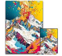 The Colorful Psychedelia of Mont Blanc Jigsaws 1000 Pieces for Adults Challenging Puzzles Challenging DIY Brain Teaser Perfect Family Game Or Decorative Gift 1000 PCS(75x50cm)