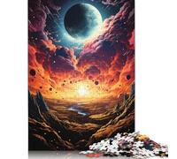 The Colorful Psychedelia of Neon Planet Puzzle Premium 100% Recycled Board Paper Rectangular Jigsaw Puzzle for Adults Teen Unique Gift 1000pcs (38x26cm)