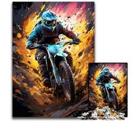 The Colorful Psychedelia of Off-road Motorcycles Jigsaw Puzzles for Adults 1000 Difficult Puzzles for Adults for Parents Lovers Friends - Age + 1000 PCS(38x26cm)