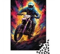 The Colorful Psychedelia of Off-road Motorcycles Jigsaw Puzzles for Adults 1000 Pieces, Jigsaw Puzzles Adult Intellective Educational Toy DIY Puzzles 1000pcs (75x50cm)