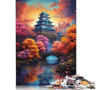 The Colorful Psychedelia of Osaka Castle Puzzle Unique Home Decor Paper Rectangular Jigsaw Puzzle for Adults Teen Gifts 1000pcs (38x26cm)