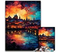 The Colorful Psychedelia of Prague Castle Jigsaws 1000 Pieces for Adults Challenging Puzzles Challenging DIY Brain Teaser Perfect Family Game Or Decorative Gift 1000 PCS(38x26cm)