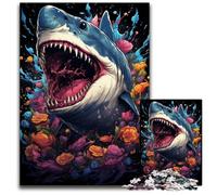 The Colorful Psychedelia of Shark Mythology Jigsaw Puzzles 1000 Pieces for AdultsPaper Jigsaw Puzzles Brain Challenge Gift Educational Activity for Teenagers 1000 PCS(38x26cm)