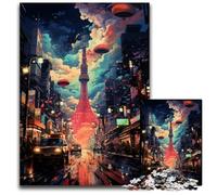 The Colorful Psychedelia of Shibuya Yokocho Adult Jigsaw Puzzles 1000 Pieces Difficult Puzzles for Adults for Mother'S Day Birthdays Christmas 1000 PCS(38x26cm)