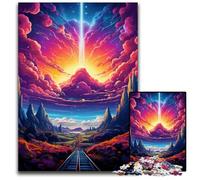 The Colorful Psychedelia of Space Shuttle Dawn 1000 Piece Jigsaw PuzzlePaper Jigsaw Puzzles for Adults Brain-Challenging DIY Decorative Game Family Interactive Toy 1000 PCS(38x26cm)