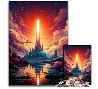 The Colorful Psychedelia of Space Shuttle Dawn 1000 Piece Jigsaw PuzzlePaper Jigsaw Puzzles for Home Decor Ideal Christmas & New Year Gift for Teenagers 1000 PCS(38x26cm)