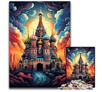 The Colorful Psychedelia of St. Basil's Cathedral 1000-Piece Jigsaw Puzzle Impossible Jigsaw Puzzles for Adults High-Difficulty Brain Teaser for Teenagers 1000 PCS(75x50cm)
