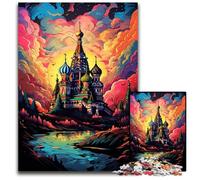 The Colorful Psychedelia of St. Basil's Cathedral Jigsaw Puzzles for Adults 1000 Puzzles for Adults Fun at Home Activities Birthday Present Travel Gifts 1000 PCS(75x50cm)