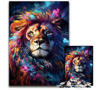 The Colorful Psychedelia of Starry Night Lion Adult Jigsaw Puzzles 1000 Pieces Difficult Puzzles for Adults for Mother'S Day Birthdays Christmas 1000 PCS(38x26cm)