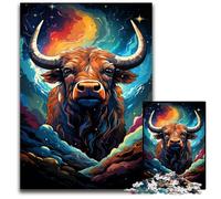 The Colorful Psychedelia of Starry Yak 1000 Pieces Puzzles for Adults Wooden Jigsaw Puzzles for Adults Family Activity DIY Home Decor 1000 PCS(75x50cm)