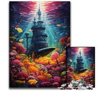 The Colorful Psychedelia of Submarines Adult Jigsaw Puzzles 1000 Pieces Puzzles for Adults Ideal for Teenagers & Collectors Travel Gift Family Activity 1000 PCS(38x26cm)