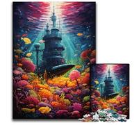 The Colorful Psychedelia of Submarines Jigsaw Puzzles for Adults 1000 Piece Impossible Jigsaw Puzzles for Adults Perfect for Family Fun on Holidays 1000 PCS(75x50cm)