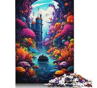The Colorful Psychedelia of Submarines Puzzle Rectangular Paper Board 100% Recycled Cardboard Jigsaw Puzzle for Adult 1000pcs (75x50cm)