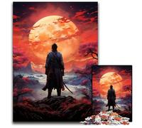 The Colorful Psychedelia of Sunset Samurai 1000 Pieces Puzzle Gifts Impossible Jigsaw Puzzles for Adults Erfect for Home Decor Birthdays Holidays And Gifts 1000 PCS(75x50cm)