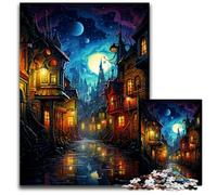 The Colorful Psychedelia of The City after The Rain Puzzles for 1000 Piece Challenging Puzzles Brain Teaser Adult Game Family Interactive Activity 1000 PCS(75x50cm)