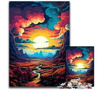 The Colorful Psychedelia of The Cliffs of Moher Jigsaw Puzzles for Adults 1000 Piece Puzzles for Adults Challenging DIY Brain Teaser Perfect Family Game Or Decorative Gift 1000 PCS(38x26cm)