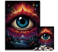 The Colorful Psychedelia of The Cosmic Eye 1000 Pieces Puzzles for Adults Wooden Jigsaw Puzzles for Adults Family Activity DIY Home Decor 1000 PCS(75x50cm)