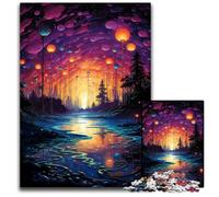 The Colorful Psychedelia of The Cosmic Lake 1000 Pieces Puzzles for Adults Wooden Jigsaw Puzzles for Adults Family Activity DIY Home Decor 1000 PCS(75x50cm)
