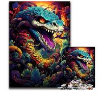 The Colorful Psychedelia of The Emerald Lake Snake 1000 Pieces Puzzles for Adults Difficult Puzzles for Adults Birthday Gift Idea Challenging Brain Teaser Game 1000 PCS(38x26cm)