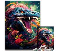 The Colorful Psychedelia of The Emerald Lake Snake Jigsaw Puzzles 1000 Pieces for Adults Puzzles for Adults for Teenager & Families Perfect DIY Decor & Brain-Teasing Challenge 1000 PCS(75x50cm)