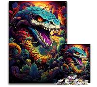 The Colorful Psychedelia of The Emerald Lake Snake Jigsaw Puzzles 1000 Pieces for Adults Wooden Jigsaw Puzzles Brain Challenge Gift Educational Activity for Teenagers 1000 PCS(75x50cm)