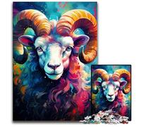 The Colorful Psychedelia of The Goat God Adult Jigsaw Puzzles 1000 Pieces Challenging Puzzles for Teenagers Family Game Night Brain-Challenging Gift Idea 1000 PCS(38x26cm)