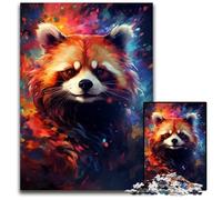 The Colorful Psychedelia of The Milky Way Red Panda Jigsaw Puzzles for Adults 1000 Piece Puzzles for Adults Family Activity Brain Teaser Home Decor 1000 PCS(38x26cm)
