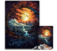 The Colorful Psychedelia of Yin And Yang Space 1000 Piece Jigsaw Puzzle Wooden Jigsaw Puzzles for Adults Brain-Challenging DIY Decorative Game Family Interactive Toy 1000 PCS(75x50cm)