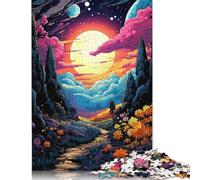 The Colorful Psychedelic Beauty of Heavenly Garden Puzzle Fun Premium Cardboard Jigsaw Puzzle for Boy Or Girl 1000pcs (75x50cm)
