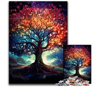 The Colorful Psychedelic Tree of Life Adult Jigsaw Puzzles 1000 Pieces Difficult Puzzles for Adults for Mother'S Day Birthdays Christmas 1000 PCS(75x50cm)