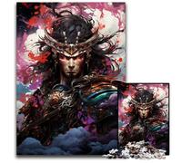 The Colorful Psychedelic Way of The Samurai Puzzle 1000 Pieces Jigsaw Challenging Puzzles Colorful Home Decor & Interactive Family Game 1000 PCS(38x26cm)
