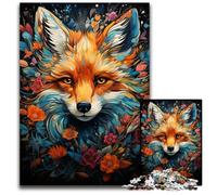 The Colorful Psychedelicism of Flower Fox 1000 Piece Jigsaw PuzzlePaper Puzzles for Teenagers & Family Fun - DIY Brain Teaser Game Gift 1000 PCS(38x26cm)