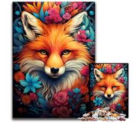 The Colorful Psychedelicism of Flower Fox 1000 Piece Jigsaw Puzzles for Adults Wooden Jigsaw Puzzles Perfect for Christmas Halloween Easter New Year 1000 PCS(75x50cm)