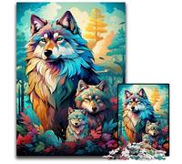 The Colorful Psychedelics of The Soul Wolf Family Jigsaw Puzzles for Adults 1000 Piece Paper Jigsaw Puzzles Brain Teaser Game for Teenagers Perfect 1000 PCS(38x26cm)